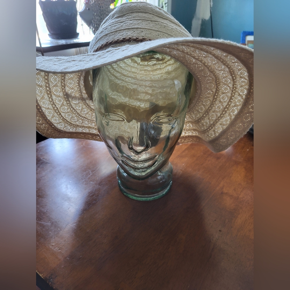 World Market Cream Lace Sun Hat